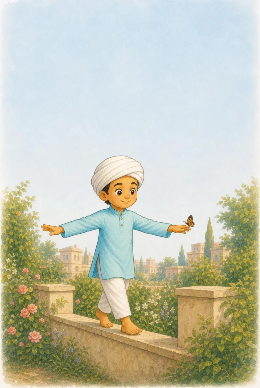 Little Kabir watching rain — illustrating moderation